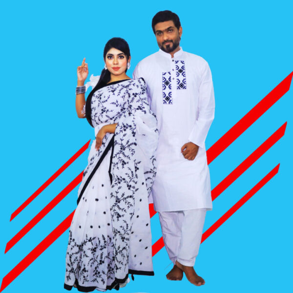 উন্নত মানের কাপল সেট (শাড়ী ও পাঞ্জাবী) Kapol Set