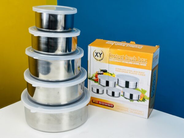 Stainless Steel Food Container Storage Box With Cover 5 In 1 Set Price In Bangladesh